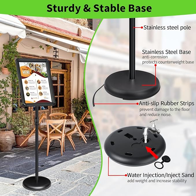 INNOVSIGN 2Packs Adjustable Pedestal Sign Holder Stand 11''x17'', Floor - Image 5
