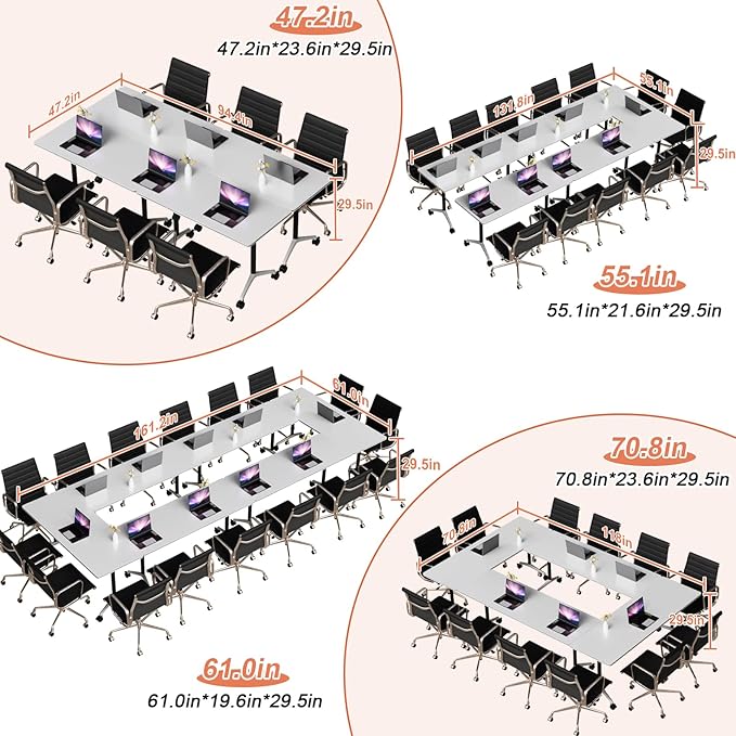 Conference Table Flip Top Mobile Conference Room Tables, Folding Conference - Image 5