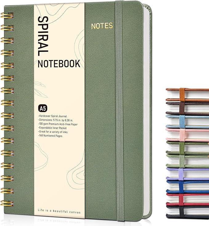 Graph Spiral Journal Notebook, A5 Hardcover Spiral Journals by Unknown