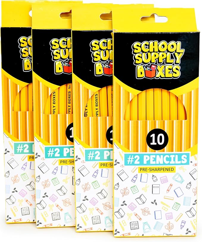 School Supply Boxes | 10 ct. Wooden Pencil Pack | 48 Packs | Pre-Sharpened No. - Image 3