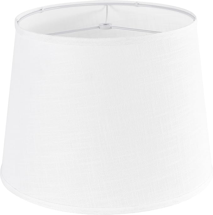 Large White Texture Lamp Shades-14"Top × 16" Bottom × 11" High, Drum Lampshades by GOSO