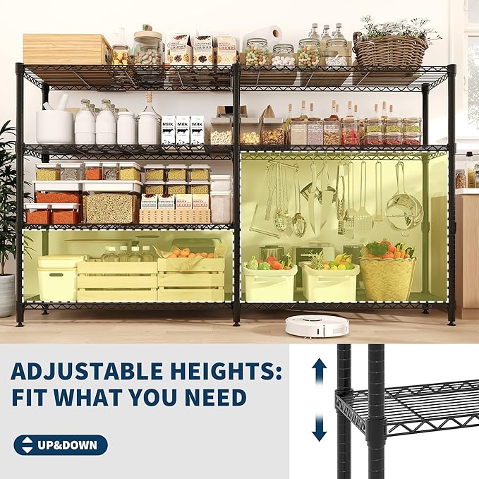 MilleLoom 4-Tier Metal Shelving Unit, Heavy Duty Storage Shelves Adjustable - Image 6