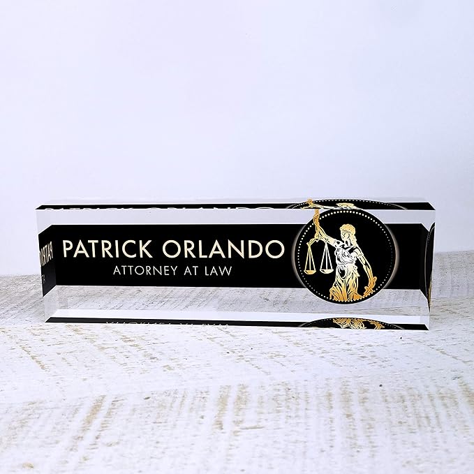 Artblox Personalized Office Desk Name Plate and Business Card Holder | Clear - Image 6