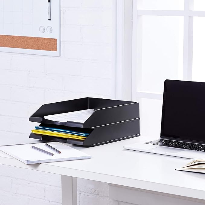 Amazon Basics Rectangular, Stackable Office Letter Organizer Desk Tray - Image 6