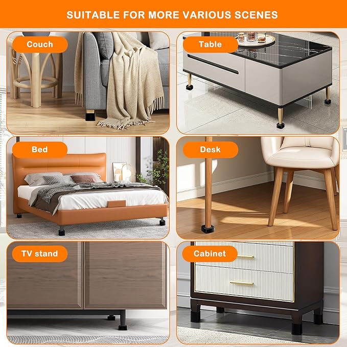 shouwuhho 6 Pack Furniture Risers Adjustable Bed Risers Heavy Duty Lifts Height - Image 6