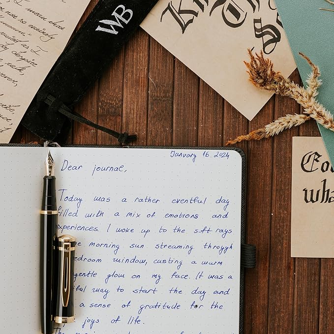 Wordsworth & Black Fountain Pen Set, 18K Gilded Medium Nib, Includes 24 Pack - Image 8
