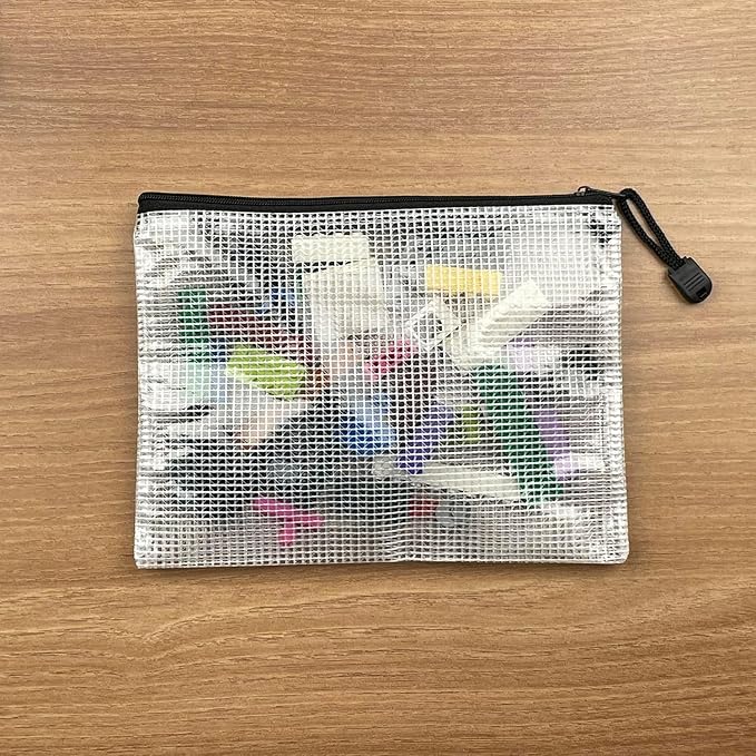 Oaimyy-18 Pcs-3"x 5"-Plastic Mesh Zipper Pouch Document Folders Bag Zipper Zip - Image 7