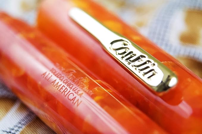 Conklin All American Fountain Pen in Sunburst Orange – Broad Nib, Vibrant - Image 8