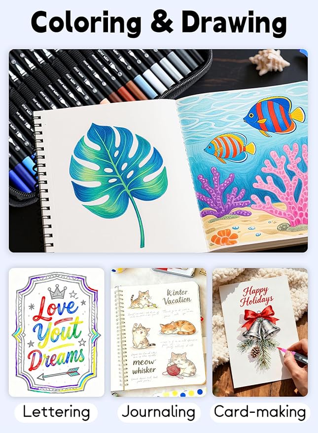 AEDAGA 120 Colors Numbered Dual Tip Brush Pens - Image 5