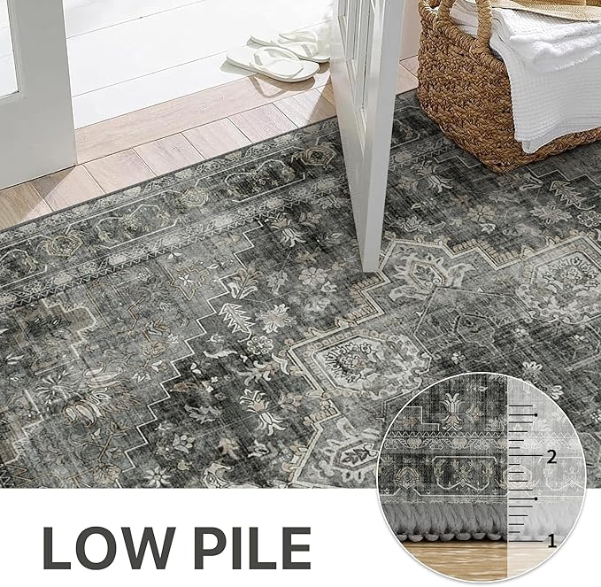 GENIMO 2x12 Runner Rugs for Hallway, Machine Washable Non Slip Vintage Rugs - Image 5