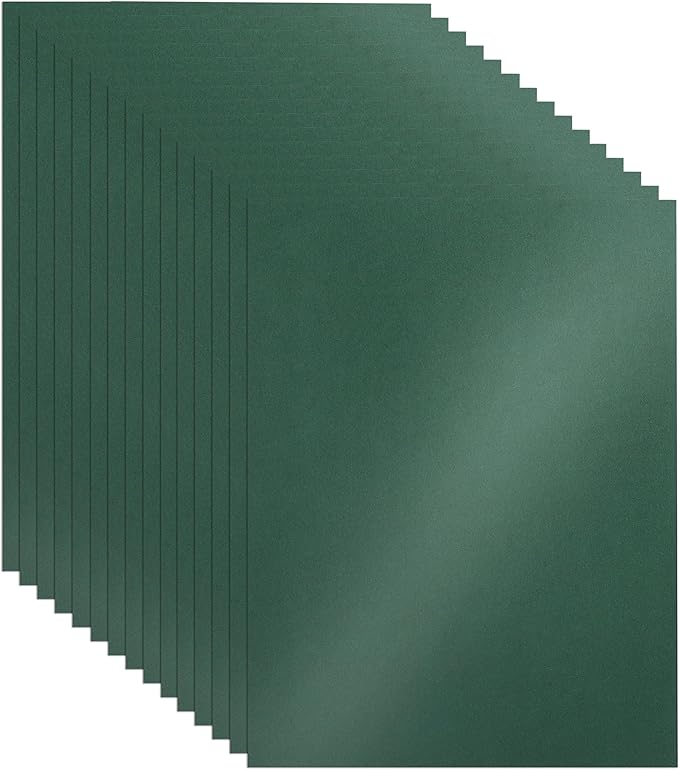 100 Sheets Dark Green Shimmer Cardstock 8.5 x 11 Scrapbook Paper, 92lb Premium by Guakicae