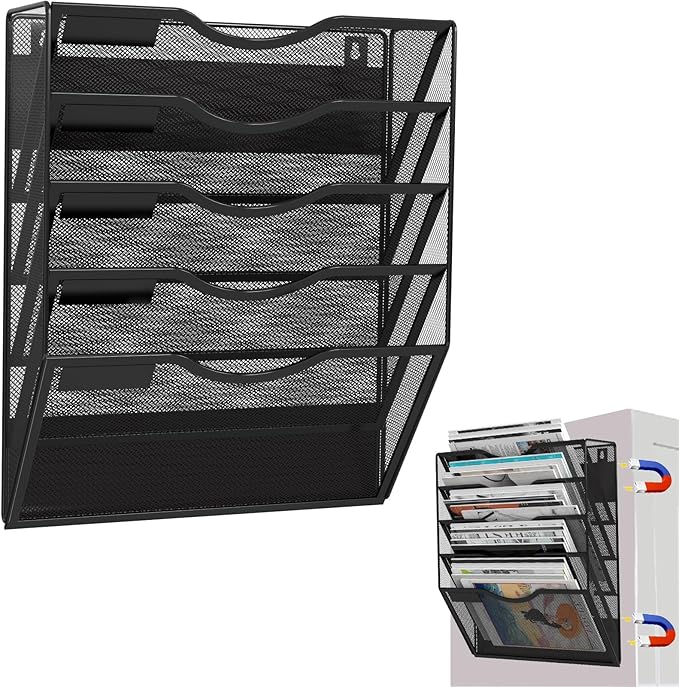 LQPAFZ 5-Tier Magnetic File Holder, No Drilling Installation File Cabinet - Image 8