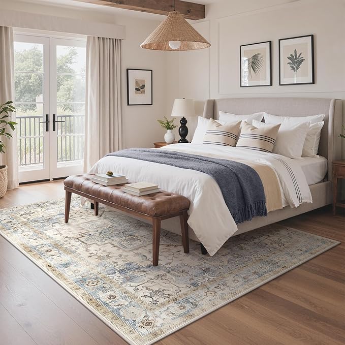 GENIMO 5x7 Area Rugs for Living Room, Machine Washable Rug, Non Slip Indoor - Image 8