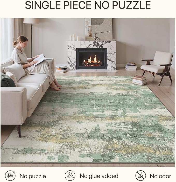 GENIMO No Crease Non Slip 9x12 Area Rugs - Image 3