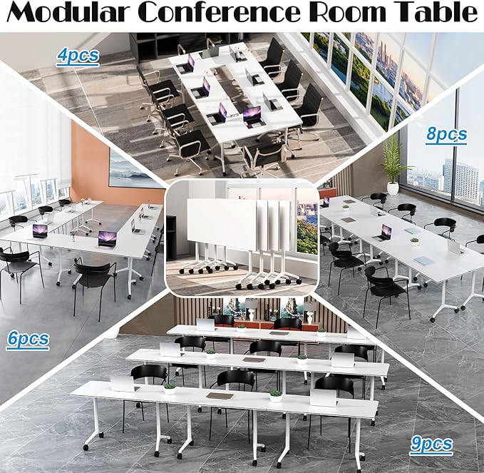 WYMHYZ Conference Table Flip Top Mobile Conference Room Tables, Folding - Image 5