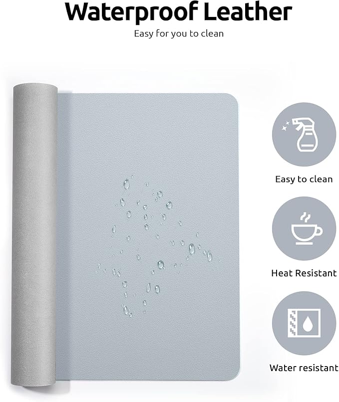 YSAGi Leather Desk Protector, Office Mat, Large Mouse Mat, Non-Slip PU Leather - Image 4