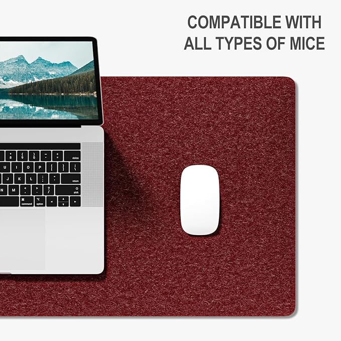 Auhoahsil Felt Desk Mat, Minimalist Large Mouse Pad XL 31.5 x 11.8 in, Desk Matt - Image 4