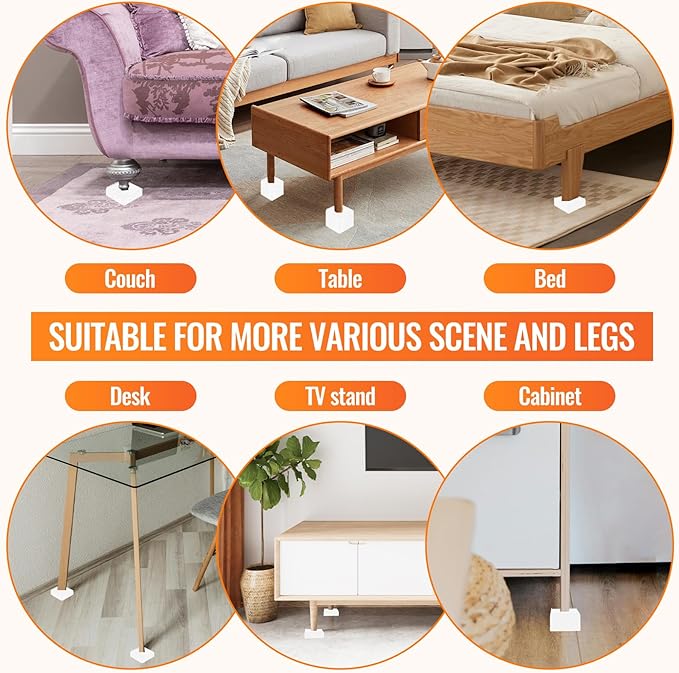 shouwuhho Furniture Risers, 4 Pack Bed Risers - Image 6