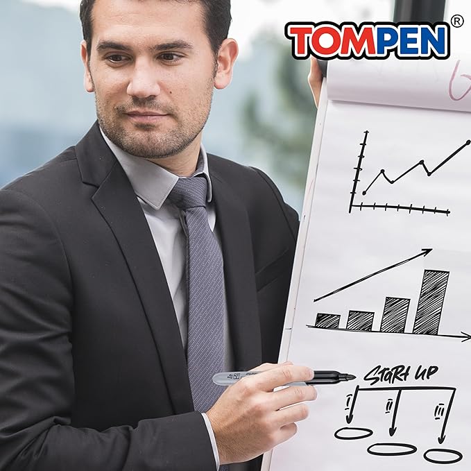 TOMPEN Black Permanent Markers Fine Tip 160 Pack Bulk, Waterproof Permanent - Image 5