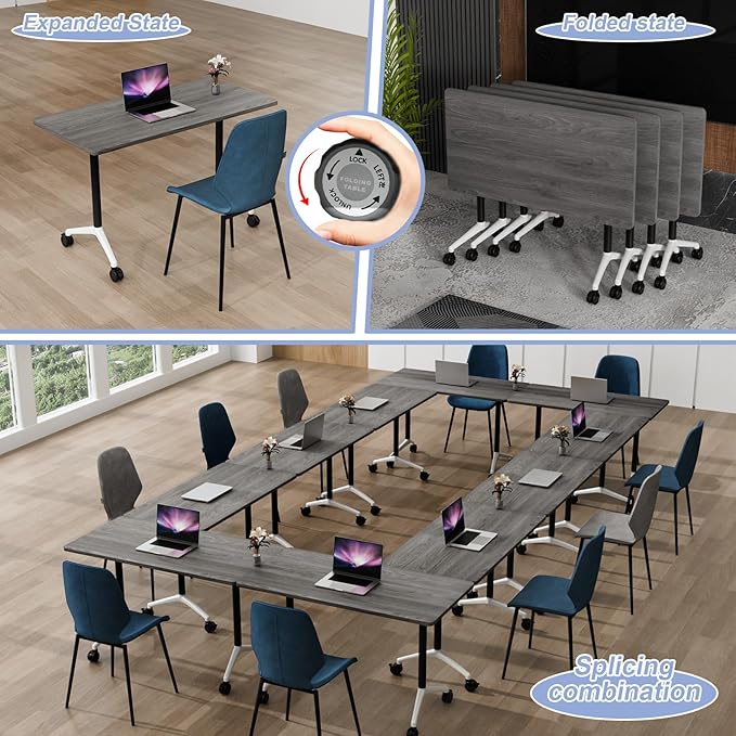 WYMHYZ Conference Table Flip Top Mobile Conference Room Tables, Folding - Image 2