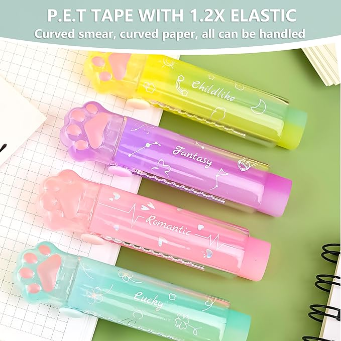 PANDENNER Retractable Pencil Eraser, Cute Erasers, Gradient Jelly Eraser - Image 2