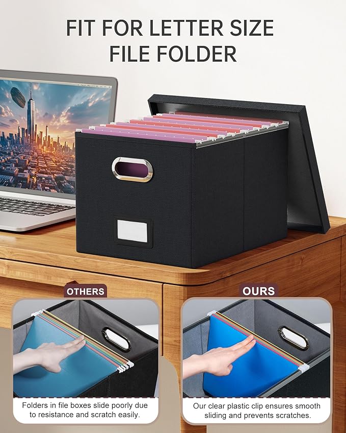 4 Pack File Storage Organizer, Document Organizer, Portable File Box - Image 4