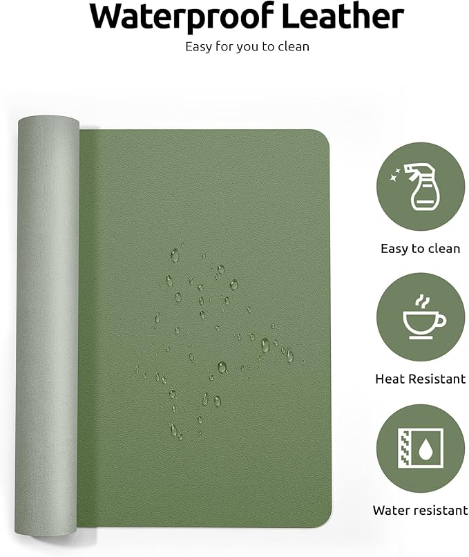 YSAGi Leather Desk Protector, Office Mat, Large Mouse Mat, Non-Slip PU Leather - Image 4