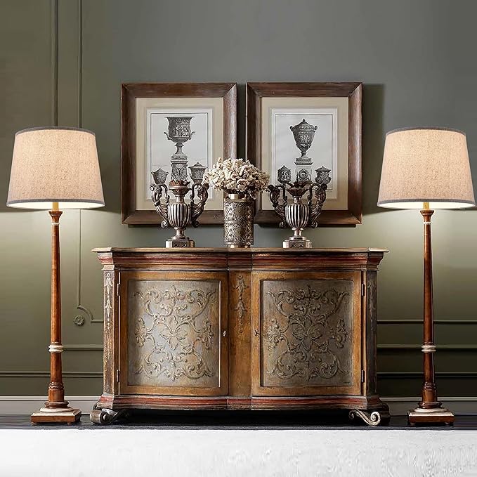 Drum Lamp Shades Larges, Modern Farmhouse Lampshades Beige - Image 8