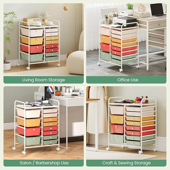 Giantex 12 Drawer Rolling Cart - Image 9