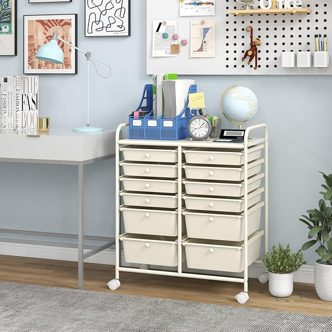 Giantex 12 Drawers Rolling Storage Cart, Classroom Organizers - Image 2