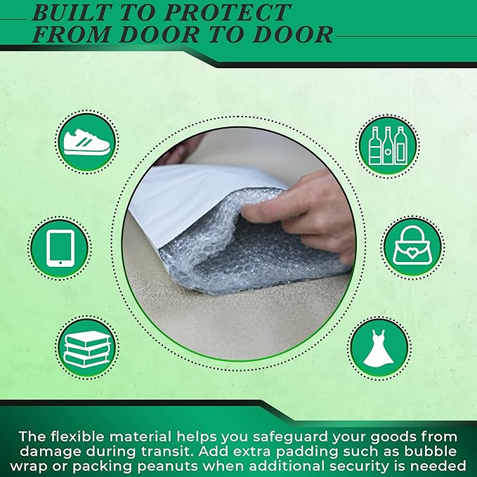 1000 Pack Secure Seal White Poly Mailers Shipping Bags - Image 5