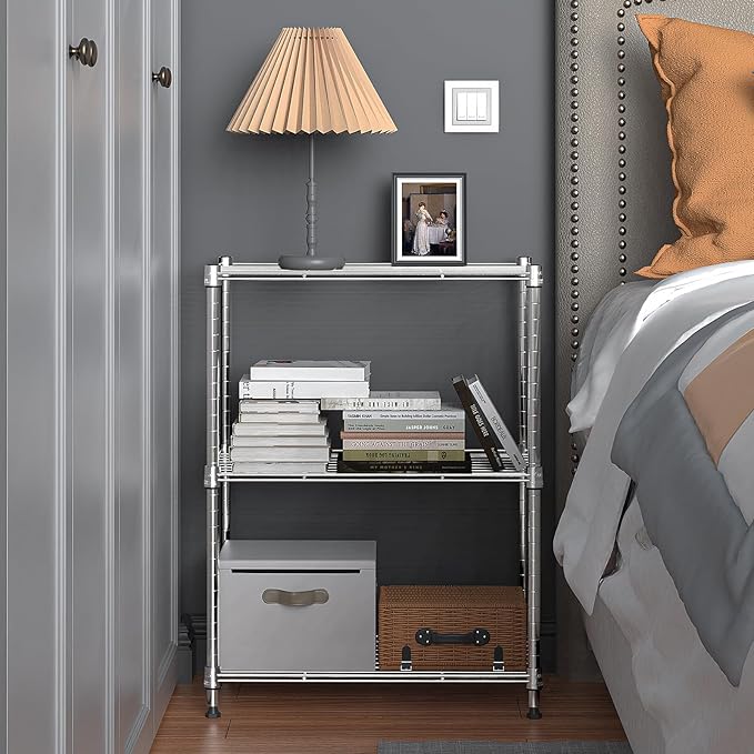 M MZG 450 lbs Wire Storage Shelving 3-Tier Utility Shelving Unit Steel - Image 8