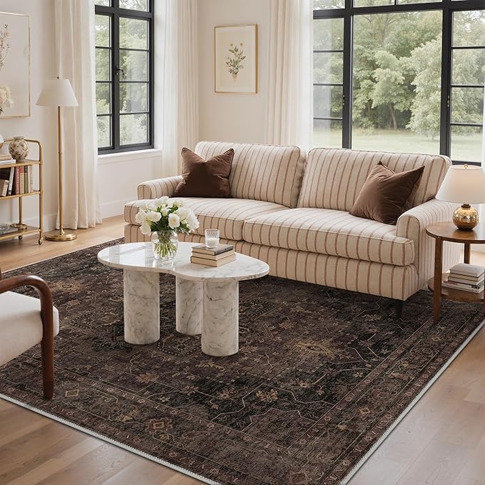 GENIMO 5x7 Area Rugs for Living Room, Machine Washable Rug, Non Slip Indoor - Image 3