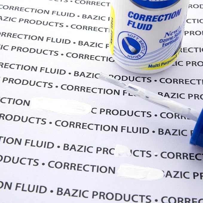 BAZIC Products Correction Fluid, Soft Bristle Brush Applicator, Instant - Image 7