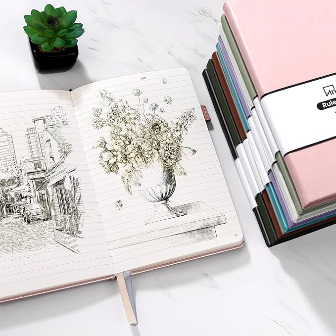 Annecy Lined Journal Notebook, Hardcover Leather Journal - Image 5