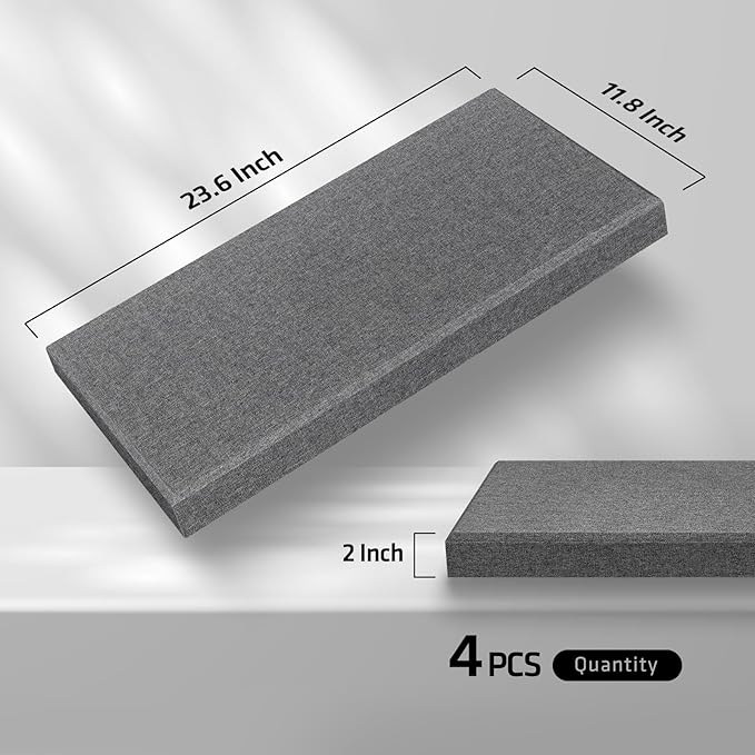 23.62" X 11.81" X 2" Fiberglass Wall Panel, 4 Pack Acoustic Panels, Acoustic - Image 3