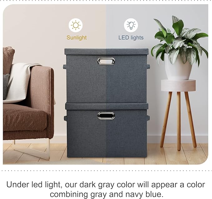 Graciadeco Large 17" 36 Quart Collapsible Stackable Storage Bins - Image 7