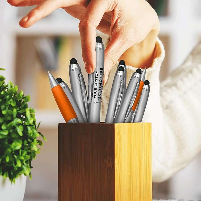 DISCOUNT PROMOS Custom Stylus Ballpoint Pens Set of 50, Personalized Bulk Pack - Image 7