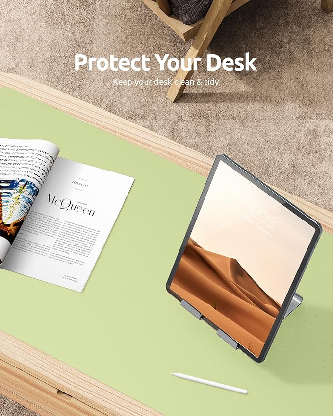 YSAGi Leather Desk Pad Protector, Office Desk Mat, Large Mouse Pad, Non-Slip PU - Image 7