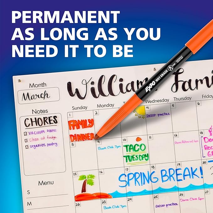 EXPO Wet Erase Markers, Semi-Permanent, Fine Tip, Organizing - Image 2
