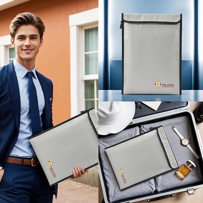 3 Pcs Fireproof Waterproof Document Bag, Fire and Water Resistant Safe Zipper - Image 7