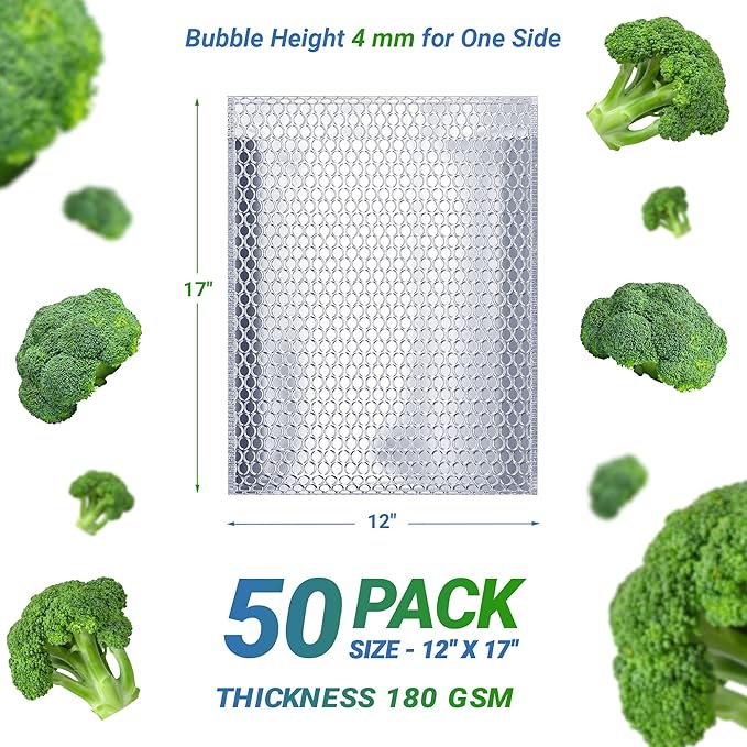 Amiff Silver Thermal Bubble Mailer, 12 x 17 Inches. 50 Pack Metallic Bubble - Image 2