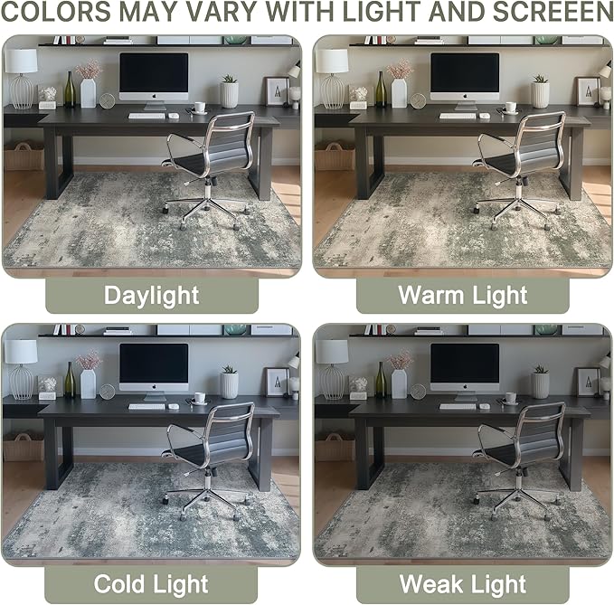Office Chair Mat for Hardwood Tile Floor, Abstract 48"X 60" Desk Mats for - Image 6