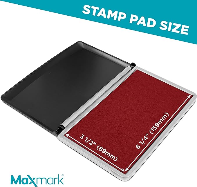 MaxMark Large Premium Crimson RED Ink Stamp Pad - Image 3