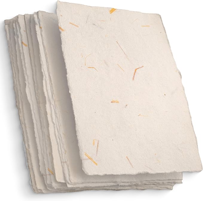 Wanderings Handmade Cream Deckle Edge Blank Paper - Image 2