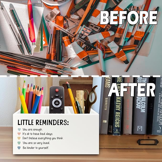 XPH Little Reminders Inspirational Pen Pencil Holder Organizer - Image 6
