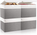 Bagnizer Large 22 Quart Linen Fabric Foldable Storage Bin Cube Organizer Basket by Bagnizer