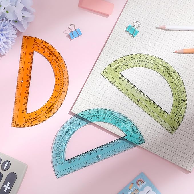 Sayglossy 36 Pcs of Colorful Plastic Protractors 180 Degrees 6 Inches - Image 4