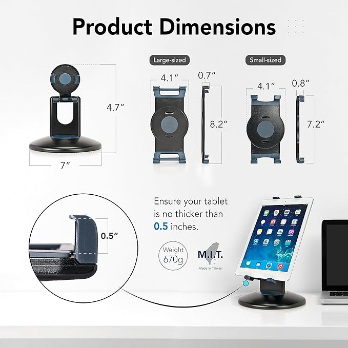EHO iPad Stand, 360° Rotating Commercial Tablet Stand, Retail Kiosk, Microsoft - Image 4