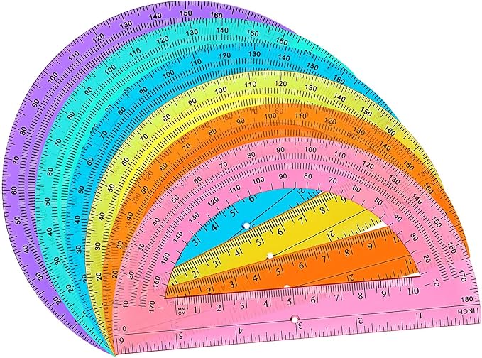 Zonon 200 Pieces Protractors Bulk Plastic 180 Degrees 6 Inch Translucent - Image 8